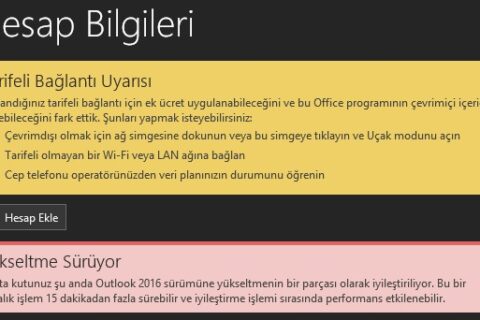 Outlook Yükseltme Sürüyor Uyarısı